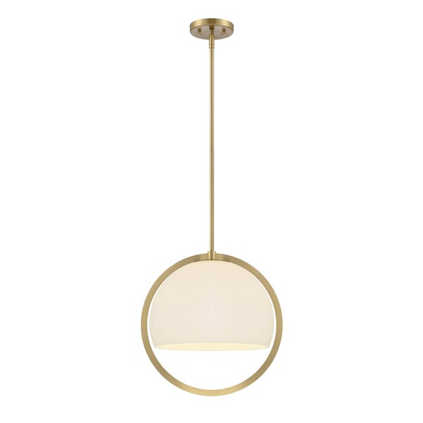 Designers Fountain Eterna 60 Watt 1 Light Brushed Gold Pendant with Etched Opal Glass Shade D274M-16P-BG - main